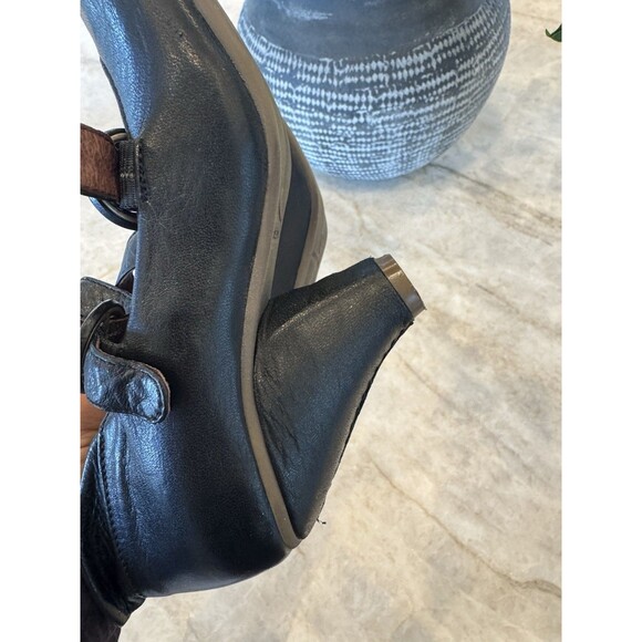 Chocolate Negro Portugal Pumps Black Leather Vintage Strap Maryjane 5.5 Coquette - Picture 12 of 16